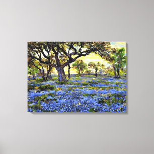 Oude levende eik- en blauwebels - Onderdonk-kunst Canvas Afdruk