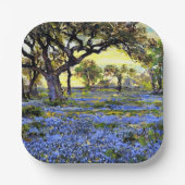 Oude levende eik- en blauwriemen papieren bordje (Voorkant)