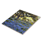 Oude levende eik- en blauwriemen tegeltje (Zijkant)