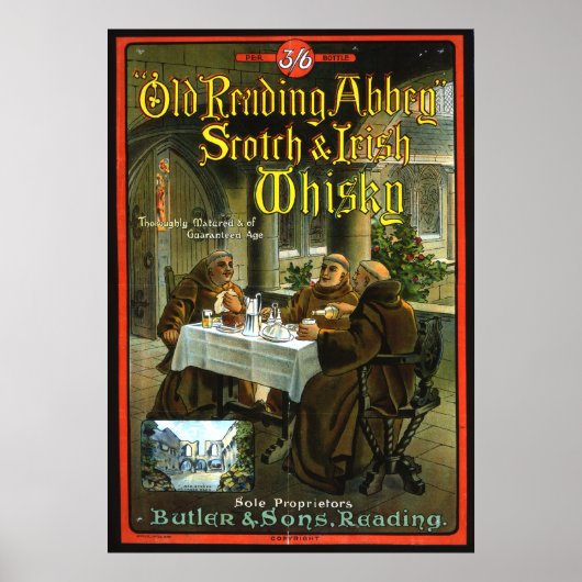 Oude lezing Abbey Whisky Poster (Voorkant)