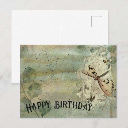 Oude Libelle Verjaardagsansichtkaart Briefkaart (Voorkant / Achterkant)