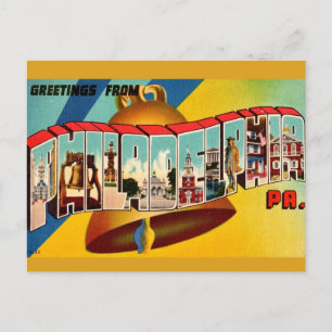 Oude Liberty Bell-ansichtkaart Briefkaart