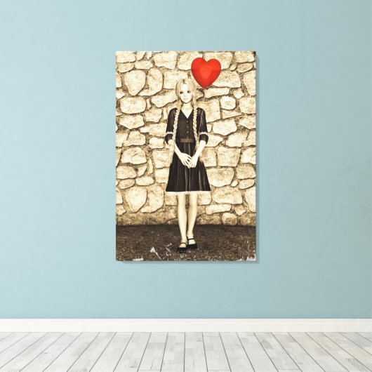 Oude liefde canvas afdruk (Insitu (Houten vloer))