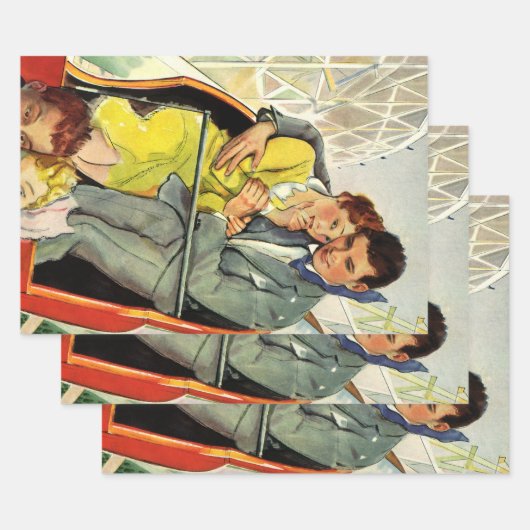 Oude liefde en romantiek, achtbaanrit inpakpapier vel (Set)