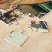 Oude liefde en romantiek, dame bij de frisdrankwin legpuzzel (Zijkant)