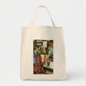 Oude liefde en romantiek, dame bij de frisdrankwin tote bag (Voorkant)