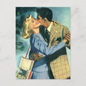 Oude liefde en romantiek, kerstdans feestdagenkaart (Voorkant)