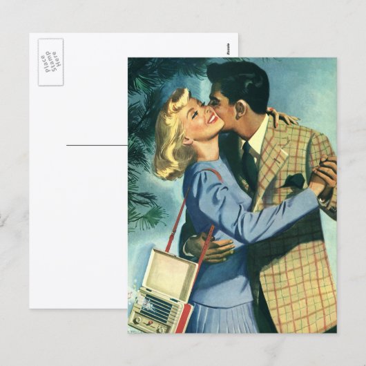 Oude liefde en romantiek, kerstdans feestdagenkaart (Voorkant / Achterkant)
