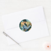Oude liefde en romantiek, kerstdans ronde sticker (Envelop)