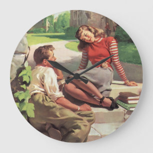 Oude liefde en romantiek, middelbare school gelief grote klok