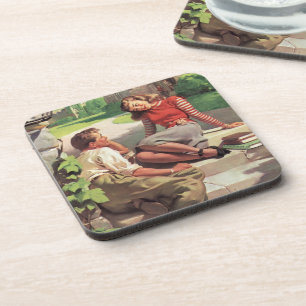 Oude liefde en romantiek, middelbare school gelief onderzetter