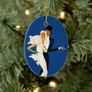 Oude liefde en romantiek, modern huwelijks koppel keramisch ornament