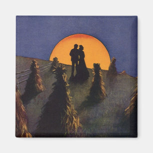Oude liefde en romantiek, oogstmaan kus magneet