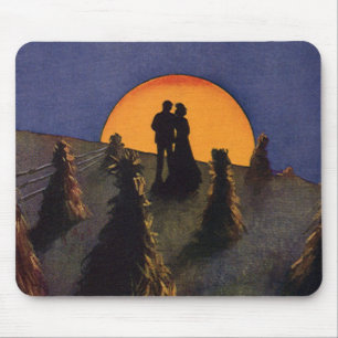 Oude liefde en romantiek, oogstmaan kus muismat