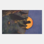 Oude liefde en romantiek, oogstmaan kus rechthoekige sticker (Voorkant)