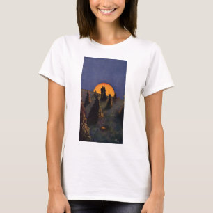 Oude liefde en romantiek, oogstmaan kus t-shirt