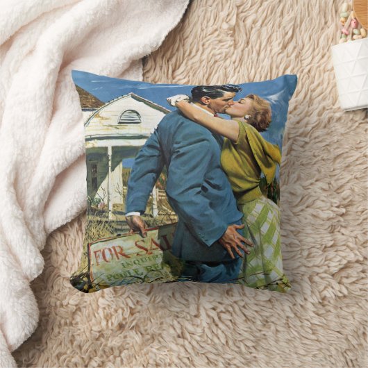 Oude liefde en romantiek pasgetrouwden kopen eerst kussen (Deken)