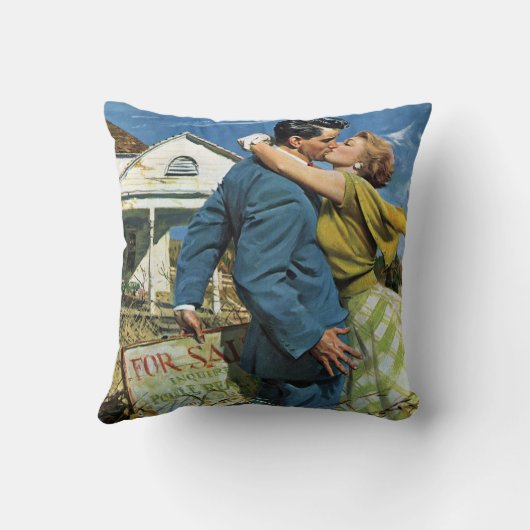 Oude liefde en romantiek pasgetrouwden kopen eerst kussen (Achterkant)