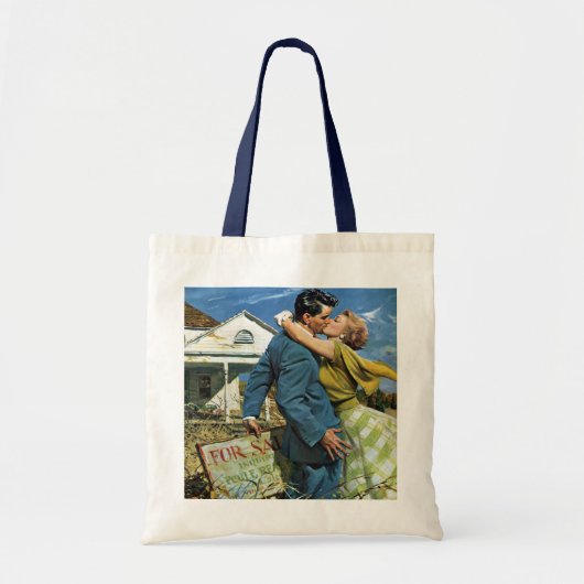 Oude liefde en romantiek pasgetrouwden kopen eerst tote bag (Voorkant)