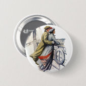 Oude liefde en romantiek, pasgetrouwden op cruises ronde button 5,7 cm (Voorkant /achterkant)