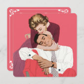 Oude liefde en romantiek, pasgetrouwden save the d kaart (Voorkant / Achterkant)