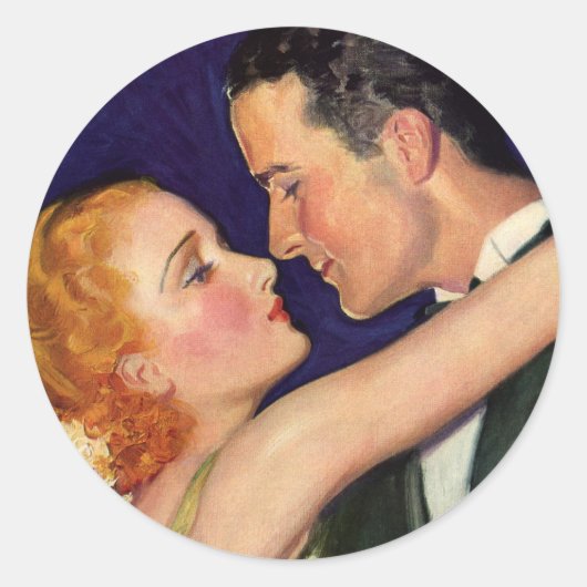 Oude liefde en romantiek, retro Hollywood-films Ronde Sticker (Voorkant)