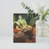 Oude liefde en romantiek; romantische grootouders briefkaart (Staand voorkant)