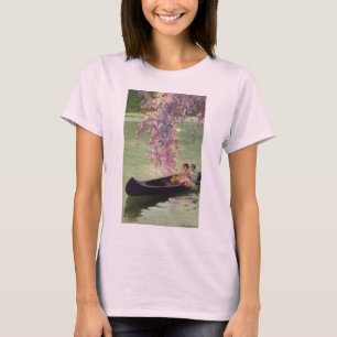 Oude liefde en romantiek, romantische kano-vaart t-shirt