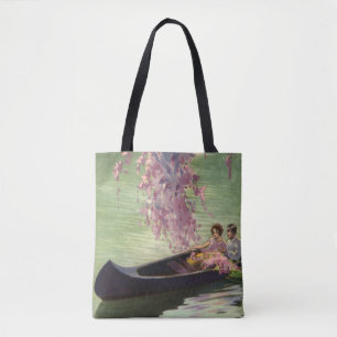 Oude liefde en romantiek, romantische kano-vaartoc tote bag