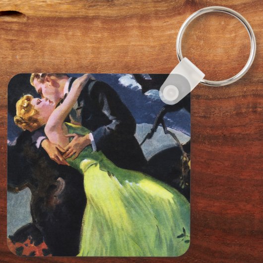 Oude liefde en romantiek, romantische kus sleutelhanger (Achterkant)