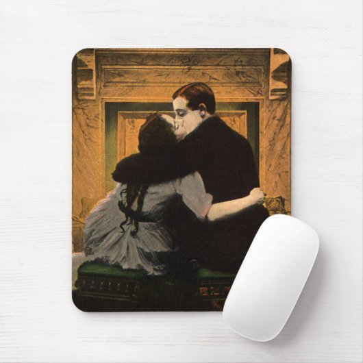 Oude liefde en romantiek, romantische open haard k muismat (Met muis)