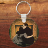 Oude liefde en romantiek, romantische open haard k sleutelhanger (Voorkant)