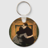 Oude liefde en romantiek, romantische open haard k sleutelhanger (Achterkant)