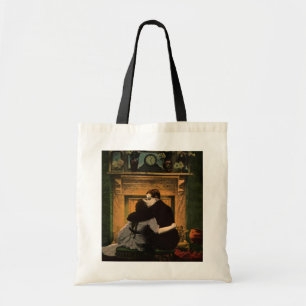 Oude liefde en romantiek, romantische open haard k tote bag