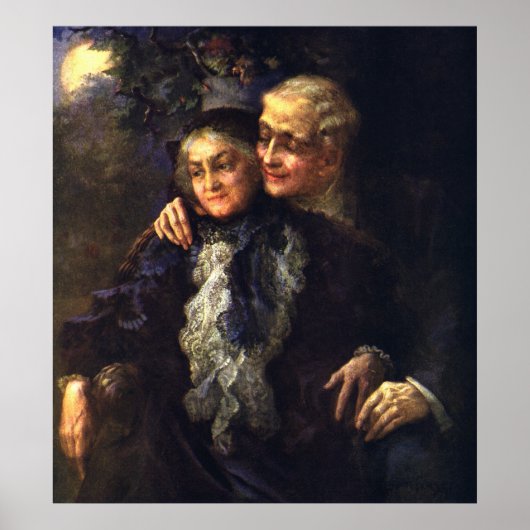 Oude liefde en romantiek, romantische victoriaanse poster (Voorkant)
