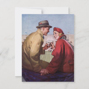 Oude liefde en romantiek, stelletje bij voetbalwed