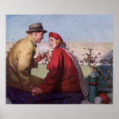 Oude liefde en romantiek, stelletje bij voetbalwed poster (Voorkant)