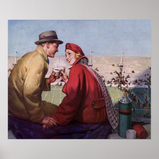 Oude liefde en romantiek, stelletje bij voetbalwed poster (Voorkant)