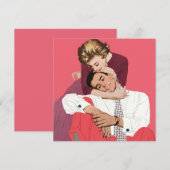 Oude liefde en romantiek, uitnodiging voor pasgehu (Voorkant / Achterkant)