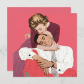 Oude liefde en romantiek, uitnodiging voor pasgetr (Voorkant / Achterkant)