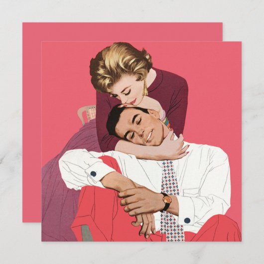 Oude liefde en romantiek, uitnodiging voor pasgetr (Voorkant / Achterkant)