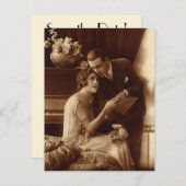 Oude liefde, romantiek, romantisch, save the date kaart (Voorkant / Achterkant)