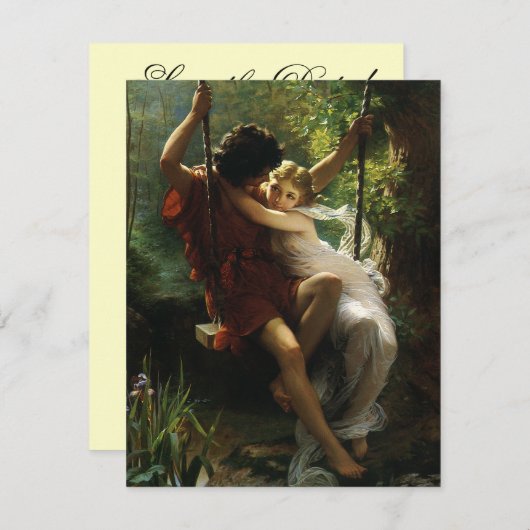 Oude liefde, romantiek, romantisch, save the date kaart (Voorkant / Achterkant)