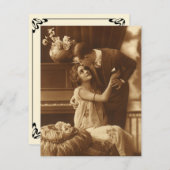 Oude liefde, romantiek, romantisch, save the date kaart (Voorkant / Achterkant)