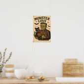 Oude liefde voor Halloween-monsters Poster (Keuken)