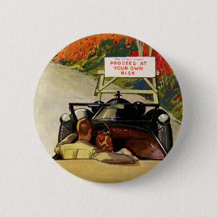 Oude liefde, weg afgesloten, ga verder op eigen ri ronde button 5,7 cm