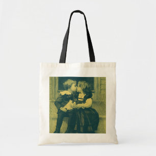 Oude liefdes- en romantische foto, kinderen kussen tote bag