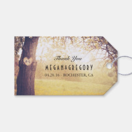 Oude Liefdesboom Rustieke bruiloft Dank u Cadeaulabel