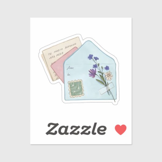 Oude liefdesbrief sticker (Vel)