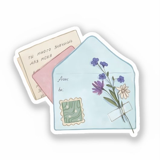 Oude liefdesbrief sticker (Voorkant)